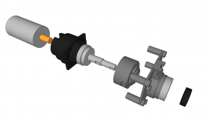 HF 18V Circular Saw Motor - Modeled Exploded View